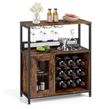 COSTWAY Weinschrank Industrial, Küchenschrank mit abnehmbarem Weinregal und integrierten...