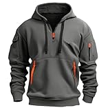BOLUOBAO Zipper Hoodie Herren Sweatshirt mit Reißverschluss Pullover Langarm mit Taschen Warm...