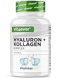 vit4ever Hyaluronsäure Kollagen Komplex - 240 Kapseln - Premium: Mit bioaktives Biotin, Selen,...