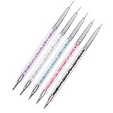 5 Stück Nagel Pinsel Set, Nageldesign Pinsel, Nail Art Dotting Tools, Dual-Ended Professional Acryl...