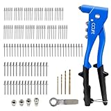 CCLIFE Nietenzange Set Blindnietzange Popnietenzange 120 tlg Blindnieten 4 tlg HSS Bohrer Nietzange...