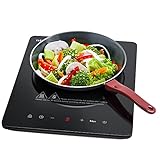 Induktionskochplatte, IsEasy Induktionskochfeld 1 Platte 2100W, 28cm Kochplatte, Tragbares, mit...