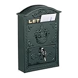 Relaxdays Briefkasten Vintage, verzierter Postkasten, HxBxT: 42 x 28 x 10 cm, A4 Briefschlitz, 2...