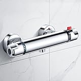 Duscharmatur Thermostat-Brausebatterie，Duschthermostat Mischbatterie für Dusche Bad Chrom,...