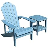 LZMZMQ Adirondack-Stuhl Adirondack-Stuhl mit Tisch, Wetterresistent Terrassenstühle, Weit...