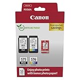 Canon Tintenpatronen & Papier-Multipack - PG-575/CL-576 Original Druckerpatronen 2er Pack (1 x...
