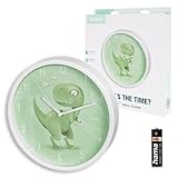Hama Kinder Wanduhr Cebu (ohne Tickgeräusche, analoge Quarzuhr geräuscharm, Ø 25cm, Dinosaurier...