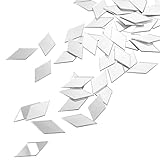 Bewudy 300 Stück Kleine Spiegel Zum Basteln, Selbstklebend Kleine Spiegel Raute Mini Acryl...