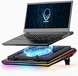 llano 2024 RGB Gaming Laptop Kühler Kühlpad mit Touch-Bedienung stufenloser Geschwindigkeit &14cm...