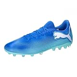 PUMA Unisex Future 7 Play MG Soccer Shoe, Hyperlink Blue-Mint White, 42.5 EU