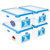 ATHLON TOOLS 4x 3L Frischhaltedosen-Set in Gastro-Qualität - 100% luftdicht und auslaufsicher -40...