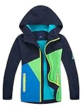 YOUNGSOUL Kinder Regenjacke mit Farbblock Mädchen Jungen Übergangsjacke Outdoorjacke Win und...