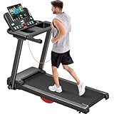 UMAY Laufband Für Zuhause Klappbar 12km/h,Laufbänder 2,5PS/1800W mit Herzfrequenzmonitor, APP und...