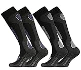 STARK SOUL Ski Funktionssocken, Wintersport Socken mit Spezial Polsterung, Schwarz-anthrazit mit...