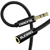 SUCESO Klinke Audio Verlängerungskabel 3M Aux Kabel Nylon 3.5mm Stereo Stecker auf Buchse Audio...