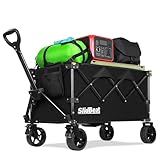 SLIDBEAT XL Bollerwagen Faltbar, 120L Faltbarer Bollerwagen All Terrain Räder 120KG Bollerwagen mit...