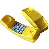 Telefon Spieltelefon Kindertelefon Telefonattrappe, gelb, 21 x 7 x 10cm, für Spielturm Spielhaus