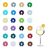 Glasmarkierer Silikon 24 Stück Glas Markierung Trinkgläser Bierflaschen Markierung Wiederver...