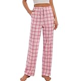 AMYTIS LINGERIE Damen Pyjamahose mit Taschen Loungehose Schlafanzughose Freizeithose Bequeme Weiche...