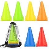 TNOMSNO Markierungskegel Fussball, 18cm Hütchen Kinder Pylonen Markierungskegel Durabile Fußball...
