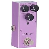 AKLOSIPY E-Gitarren-Effektpedal US Dream Distortion True Bypass mit LED-Anzeige, DC 9 V, Finish