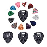 SHULLIN 16 Stk Guitar Pick Set mit 4 Plektrenhalter 12 Pcs Guitar Picks aus Celluloid mit 0.46 0.81...