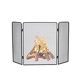 Kaminpaneele, Kaminschutzgitter mit Maschengewebe, dreifach faltbar, Kamindekoration für den...