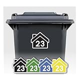4-Teiliges Set Personalisierte Aufkleber für Mülltonnen, Abfallbehälter & Wheelie Bins |...