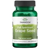 Swanson, Full Spectrum Grape Seed, 380mg, 100 Kapseln, Laborgeprüft, Sojafrei, Glutenfrei, Ohne...