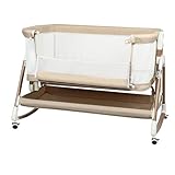 3-in-1-Kinderbett, Beistellbett, Wiege mit Neigung, höhenverstellbar in 6 Ebenen (50-75 cm (50-55...