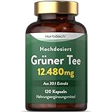 Grüntee Extrakt 12480 mg pro Tagesdosis | 120 Pulver Kapseln | Hochdosiert Green Tea | Vegane | von...