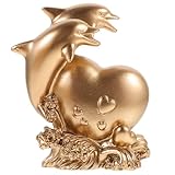 NUOBESTY Delfin Figur Resin Skulptur Meerestier Deko Garten Haus Büro Tischdekoration Kreative...