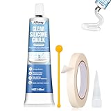 ALLONY Silikon Transparent Sanitär, Silikon zum Abdichten, Dichtmasse Wasserdicht, Fugen Reparatur,...