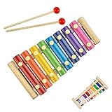 Xylophon für Kinder,Spielzeug Xylophon Mehrfarbig Glockenspiel Holzspielzeug Musikinstrument mit...