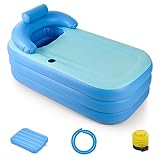 CO-Z Aufblasbare Badewanne Erwachsene Faltbare Spa-Badewanne PVC Aufblasbarer Pool Rechteckig mit...