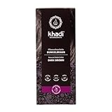 khadi DUNKELBRAUN Pflanzenhaarfarbe - Haarfarbe für tiefes, glänzendes Dunkelbraun bis kräftiges...