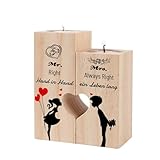 Hochzeitsgeschenke Für Brautpaar, Hölzerne Hochzeit Geschenk, Personalisierte Hochzeitskerze, 9 cm...