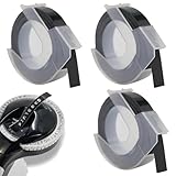 3er-Pack Dymo Omega,9 Mm Dymo PräGegeräT,Kann Ersetzt Werden Etikettenband,Schwarzer Hintergrund...