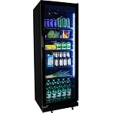 ZORRO Getränkekühlschrank ZKB 360 Liter schwarz Flaschenkühlschrank Kühlschrank mit Glastüre...