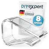 DIYexpert Tischtuchklammern Transparent Made in Germany [bis 25 mm] [8 Stück] Stabile...