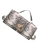 Uqezagpa Damentasche mit Schlangen-Druck, trendige Schultertasche, Akkordeon-Handtasche,...