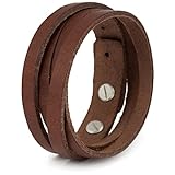 Simaru Lederarmband Herren aus Premium Leder Made in Germany, Männer Armband größenverstellbar in...