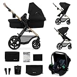 Kinderkraft MOOV 2 Kinderwagen 3 in 1 Kinderwagenset bis 22 kg mit Kindersitz I-SIZE 40-75 cm, Buggy...