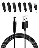 5-V-Ladekabel für Rasierer, Universal-Ladegerät, 8-in-1, USB-Kabel auf DC 5,5 x 2,1 mm + 6...