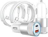 [MFi Zertifiziert] Zigarettenanzünder ladegerät Auto USB C Adapter mit 1m Lightning Kabel, 48W Kfz...