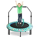 Trampolin für Kinder, Ø ca 92cm Kinder Mini-Trampolin,Fitness Trampolin Faltbar mit Abnehmbarer...