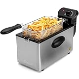 Bomann® Fritteuse mit 3L Kapazität | Friteuse mit Fett | Friteuse Öl mit Kaltzonentechnik &...