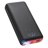 JIGA Power Bank 27000mAh Externer Akku Tragbares Ladegerät USB C Powerbank mit Taschenlampe,...