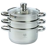 KARL HAUSMANN Dampfgarer Topf - 2.4L - 18 cm - Silber Dampftopf Edelstahl Induktion - Topf mit...