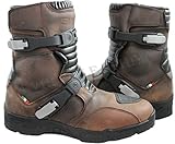 EVIRON Adventure Low Motorrad Motorrad Leder Boot MX Off Road Stiefel, braun, 43 EU